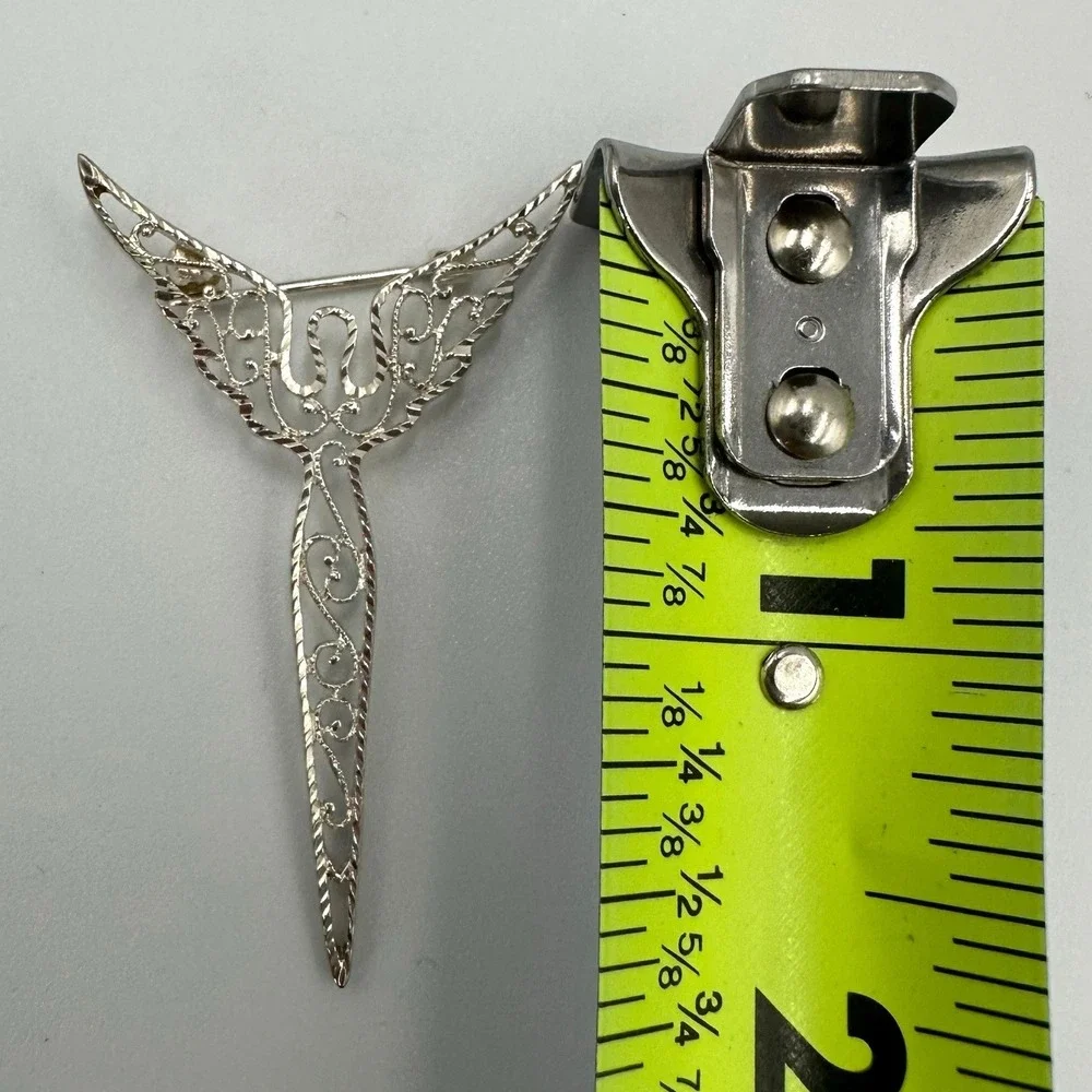Lavaggi‎ Angel Brooch Sterling Silver 925 Angels of Reconciliation Pin Filigree